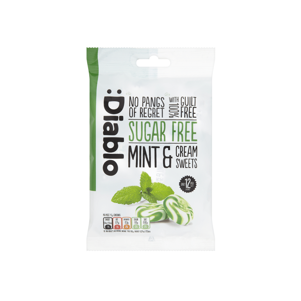 Diablo Sugar Free Mint & Cream Sweets 75g