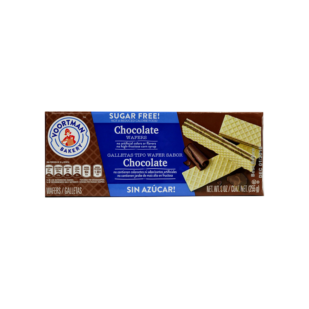 Voortman Sugar Free Chocolate Wafers 255g