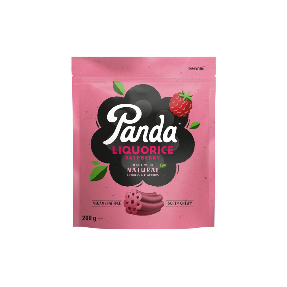 Panda Raspberry Liquorice 200g