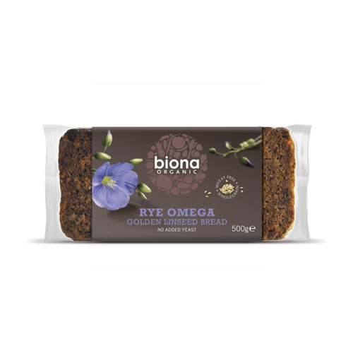 Biona Organic Rye Omega 3 Golden Linseed Bread 500g