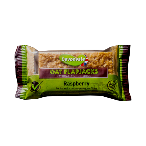 Oat bar with a tasty Raspberry jam filling.