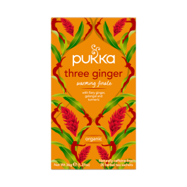  Pukka Organic Herbal Tea Ginger Herbal Teas Three Ginger Tea  with Galangal & Turmeric 20 Tea Bags : Grocery & Gourmet Food