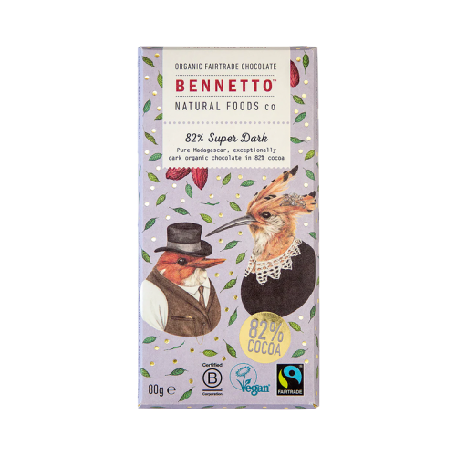 Bennetto 82% Super Dark Chocolate Bar 80g