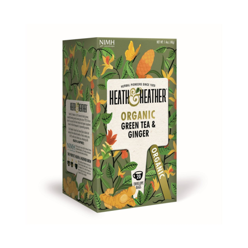 Heath And Heather Organic Green Tea And Ginger 20 Bags