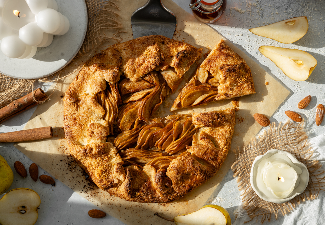 Nutty Almond And Pear Galette