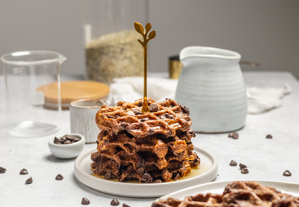 Double Chocolate Hemp And Courgette Breakfast Waffles