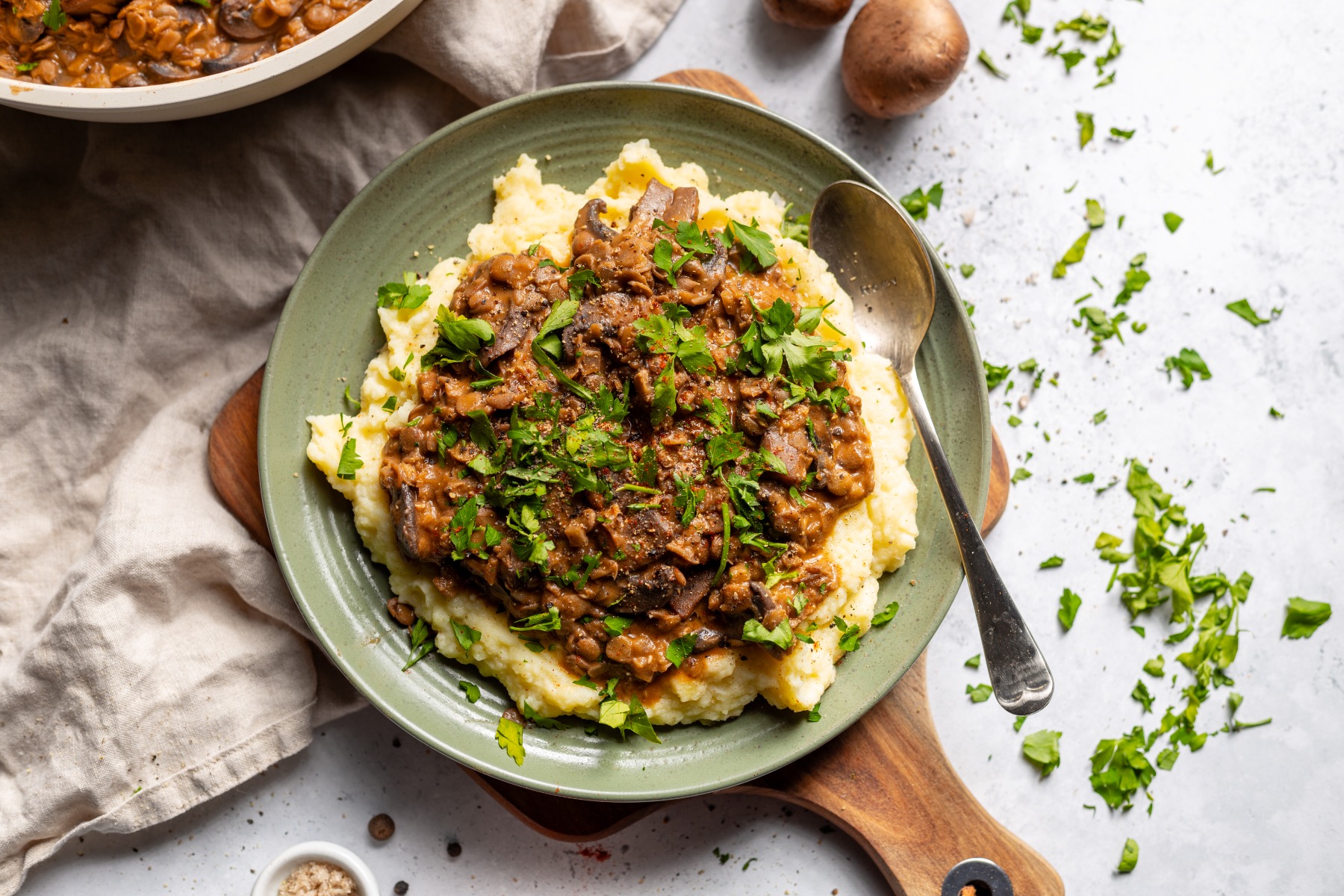 Lentil and Mushroom Stroganoff