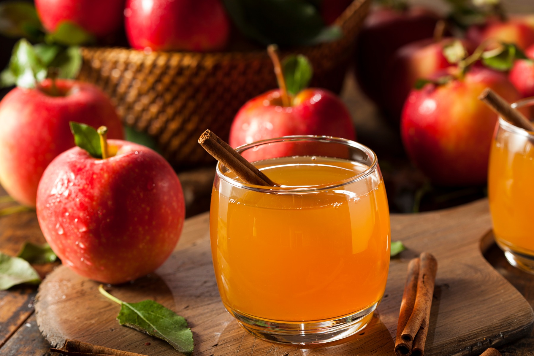 Drink apple juice infused with Cinnamon sticks