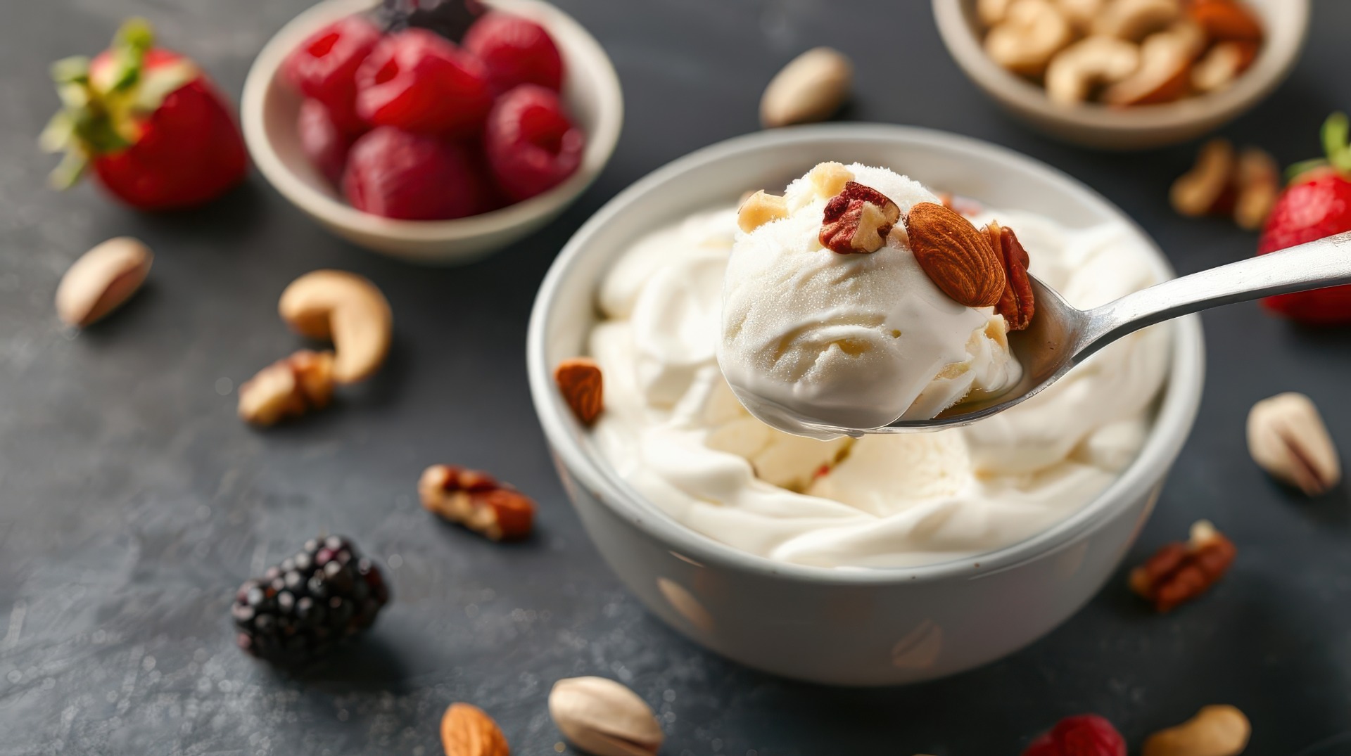 Yoghurt with fruit and nuts