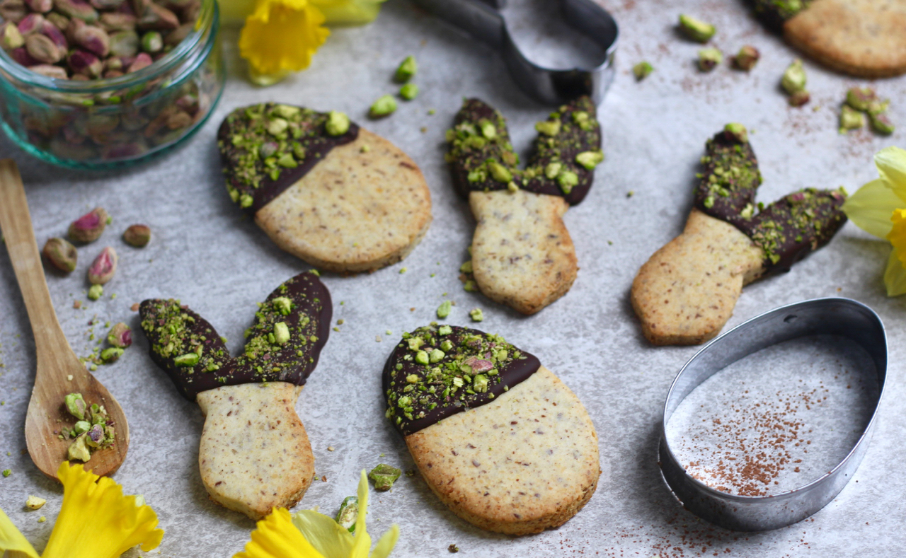 Chocolate & Pistachio Dipped Easter Biscuits