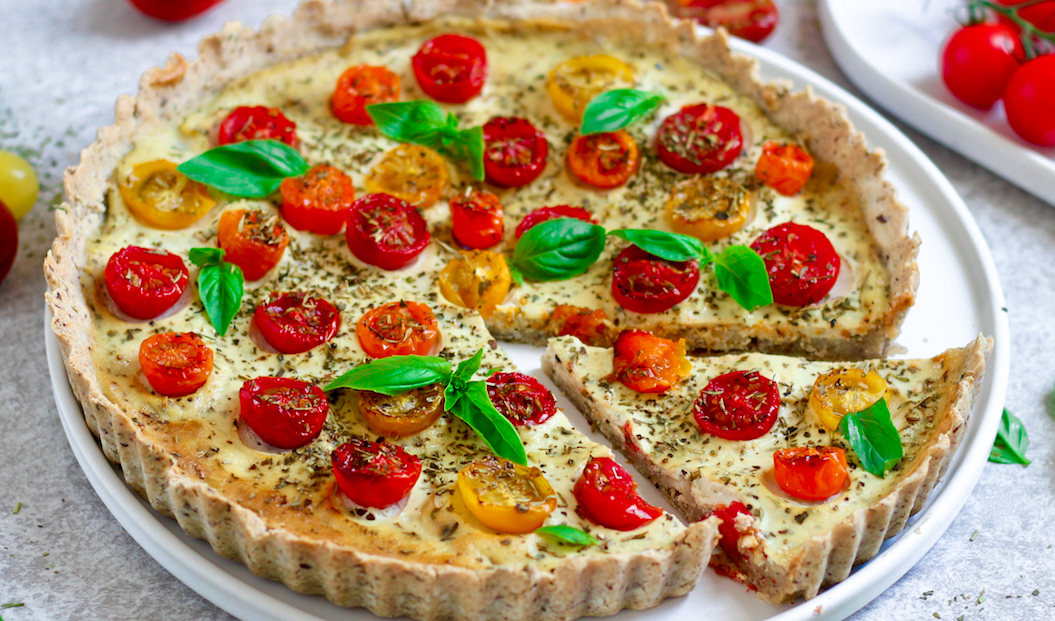 Vegan Tomato & Basil Quiche