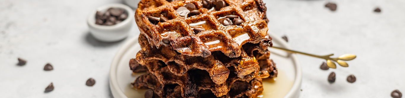 Double Chocolate Hemp and Courgette Breakfast Waffles