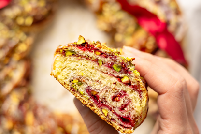 Festive Raspberry Pistachio Wreath